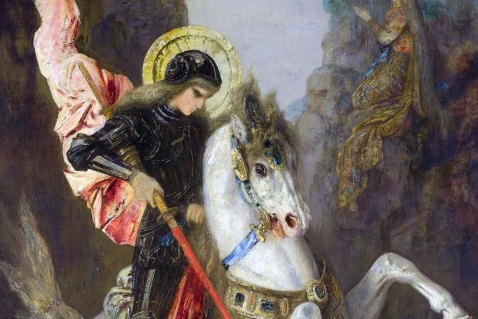 Estátua de São Jorge matando o dragão