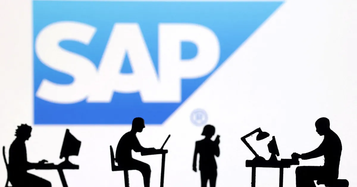 Logotipo da SAP com gráficos de desempenho