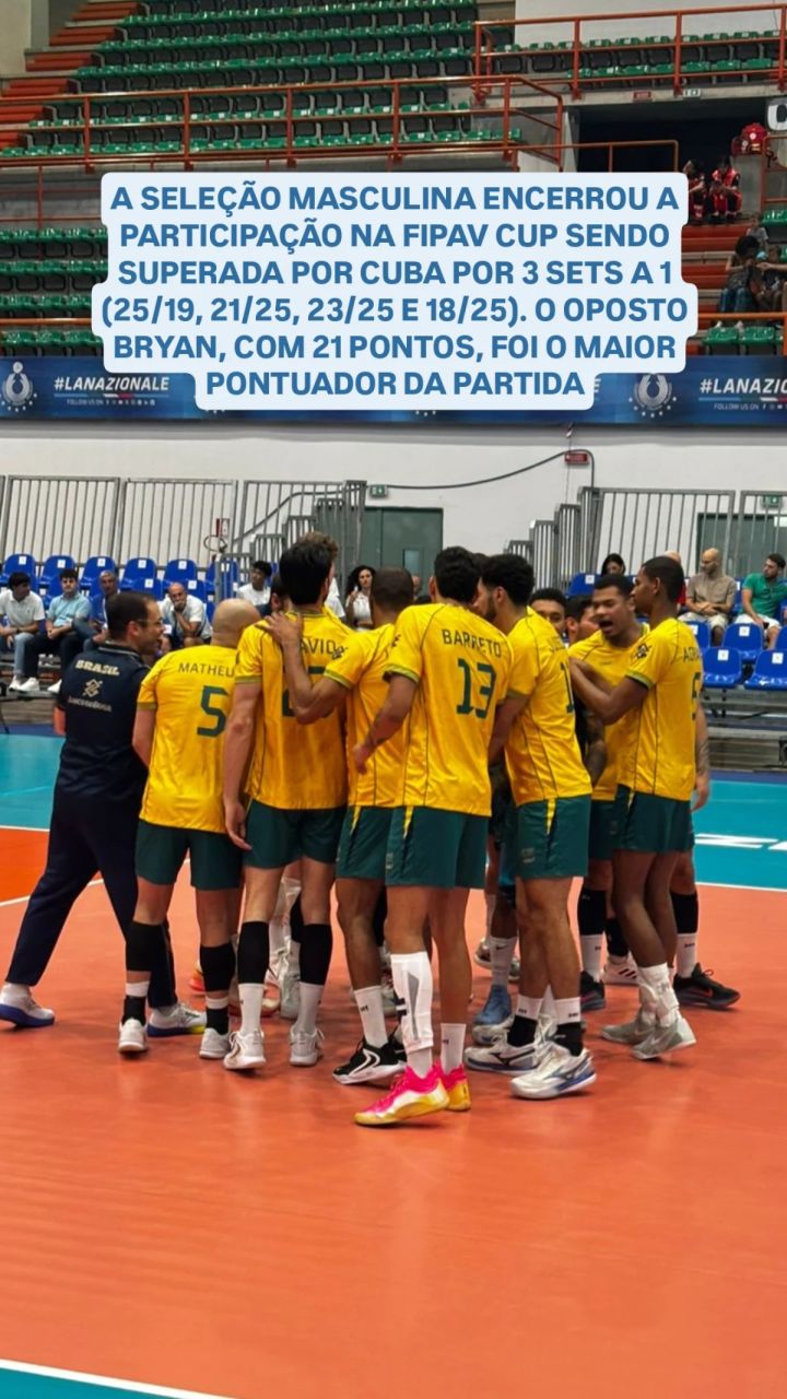 Seleção brasileira durante partida contra Cuba