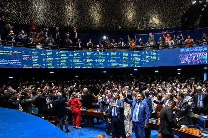 Plenário do Senado durante sessão de votação