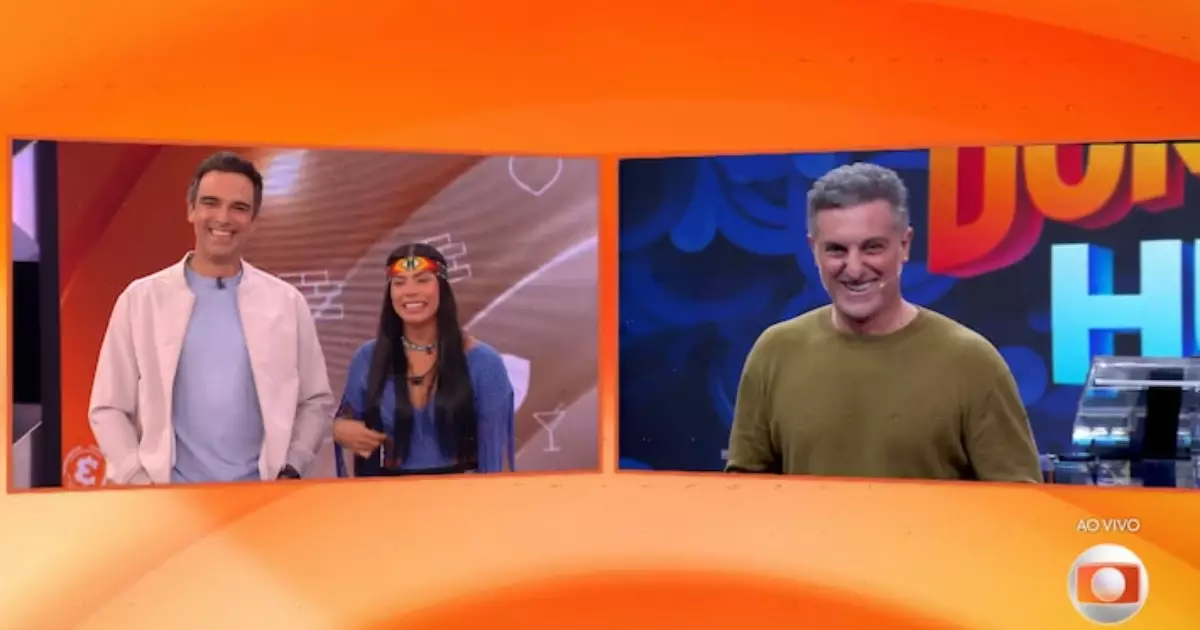 Participantes do BBB 26 e palco do Domingão