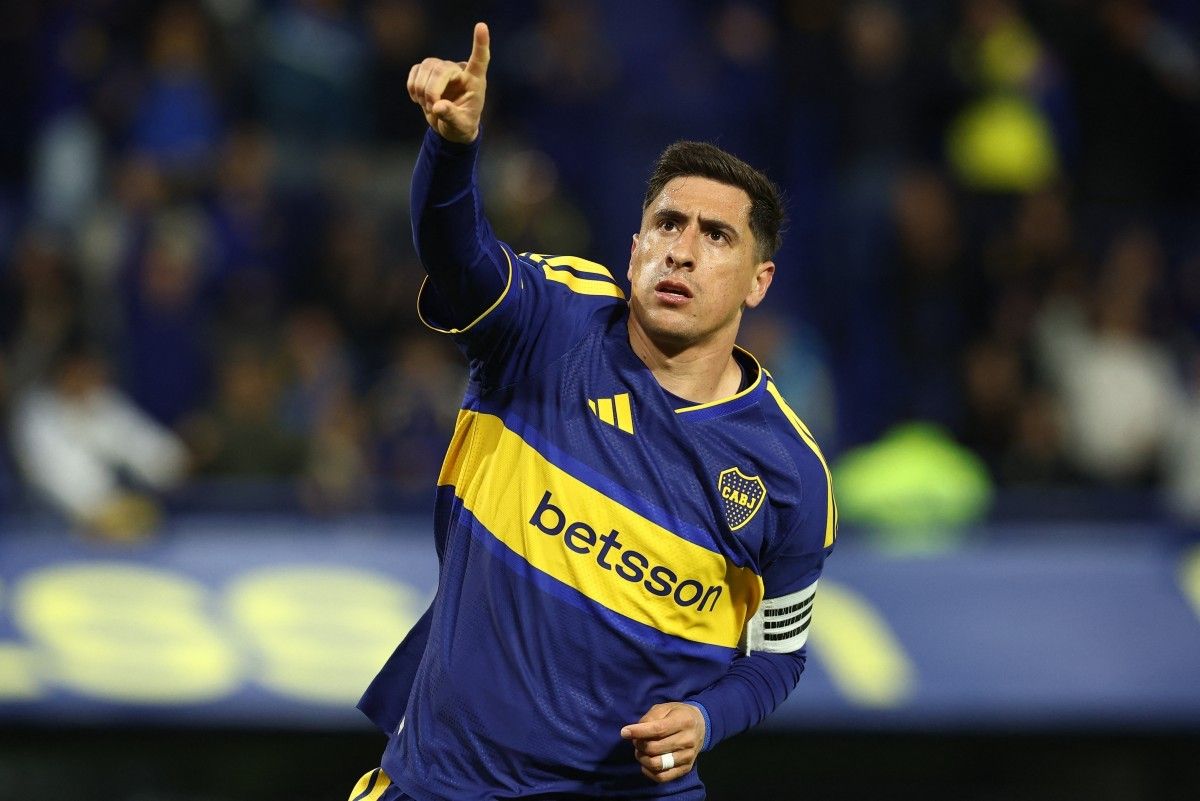 Merentiel comemora gol pelo Boca Juniors