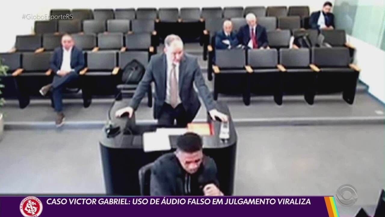 Victor Gabriel em julgamento no STJD