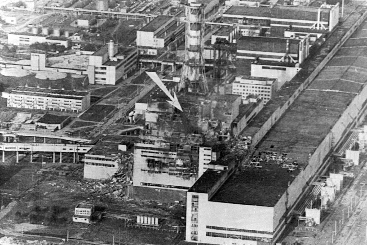 Instalações da central de Tchernóbil sob o Novo Confinamento Seguro