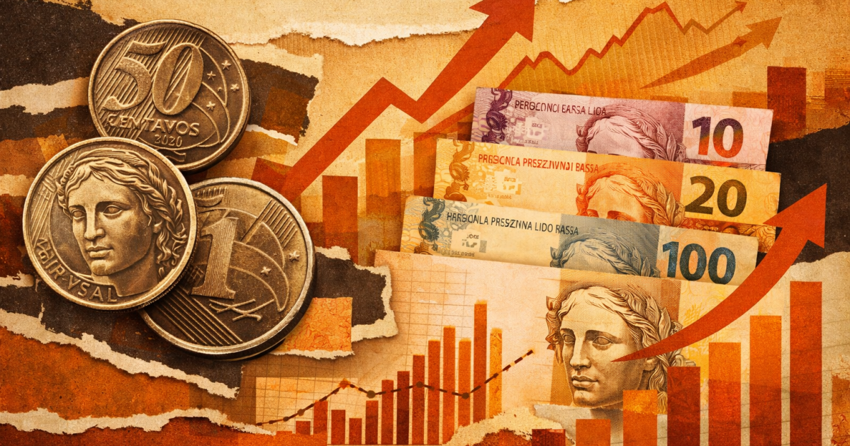 Notas de dinheiro sobre gráfico financeiro