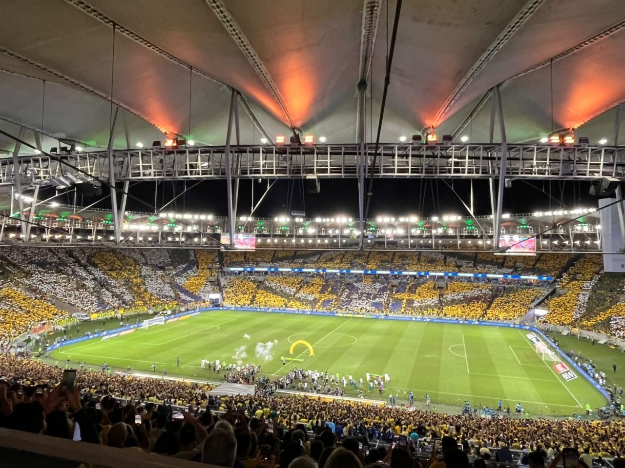 Mosaico da torcida do Brasil na entrada do estádio