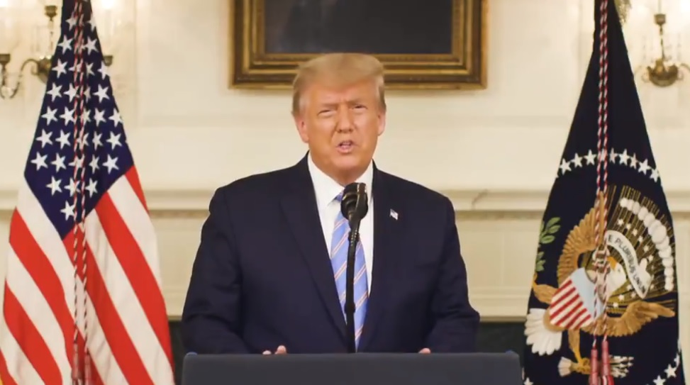 Donald Trump em pronunciamento público