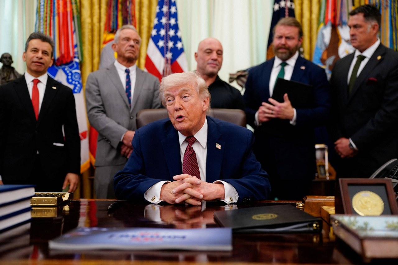 Donald Trump fala na Casa Branca