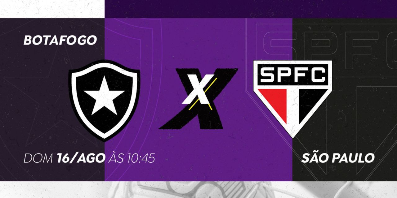 Botafogo e São Paulo em campo no Estádio Nilton Santos