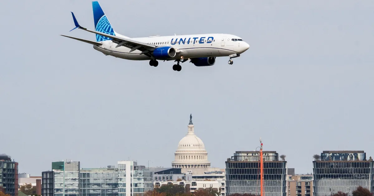 Avião da United no aeroporto
