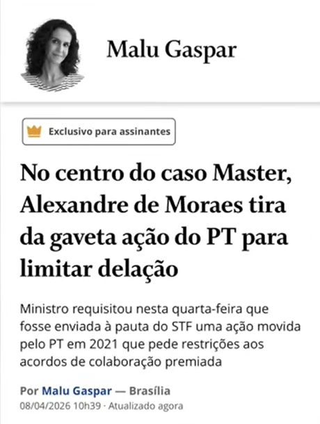 Vídeo de opinião critica Alexandre de Moraes