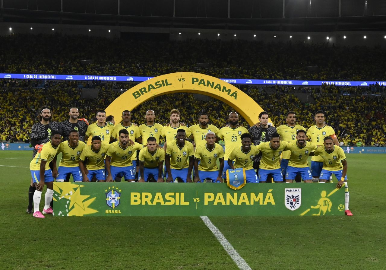 Vini Jr comemorando gol contra o Panamá
