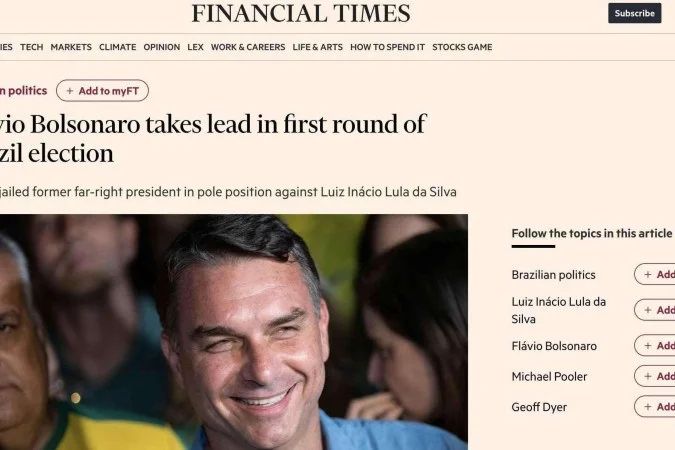 Flávio Bolsonaro e Luiz Inácio Lula da Silva