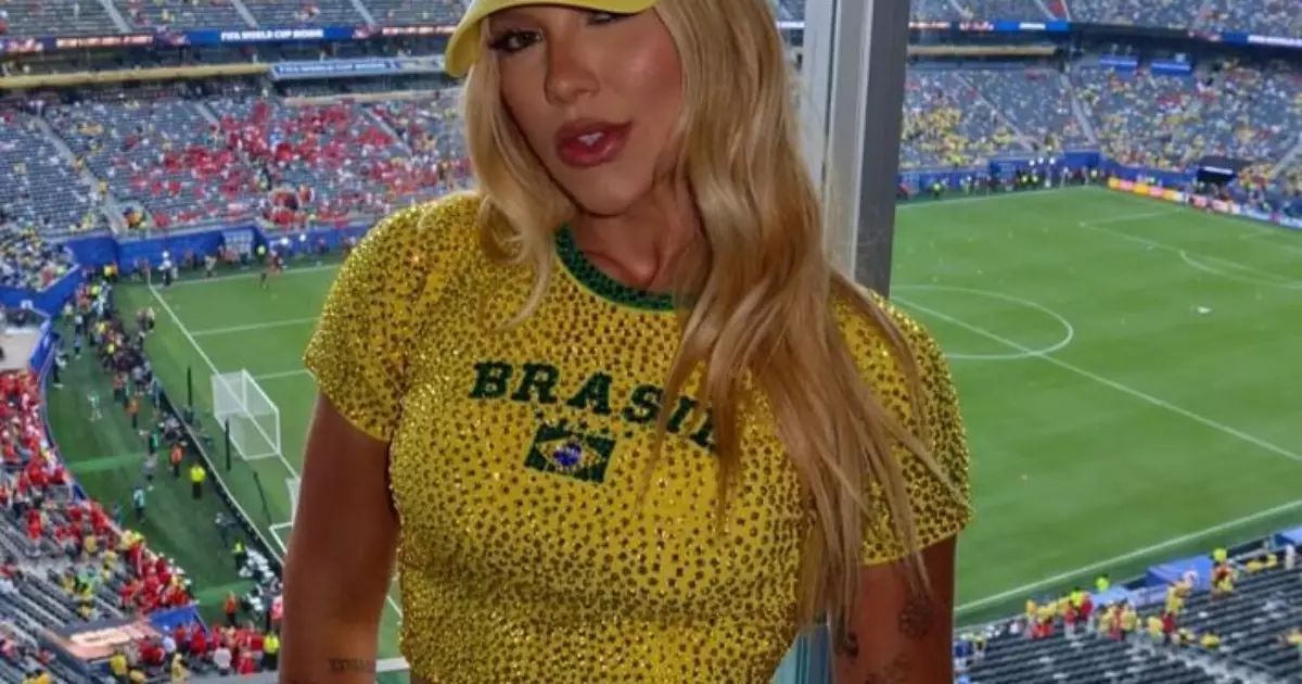 Virgínia Fonseca durante participação no Domingão, cobrindo a Copa de 2026