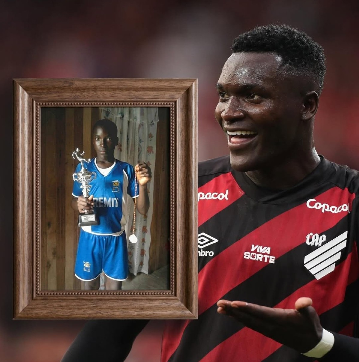 Kevin Viveros com a camisa do Athletico