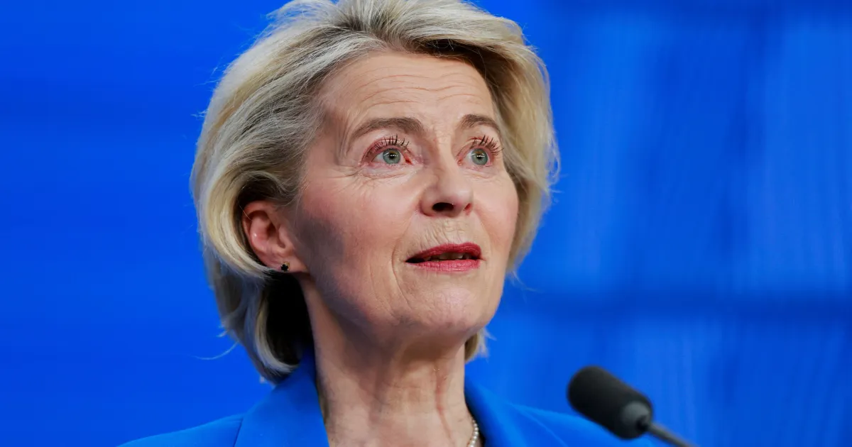 Ursula von der Leyen em coletiva