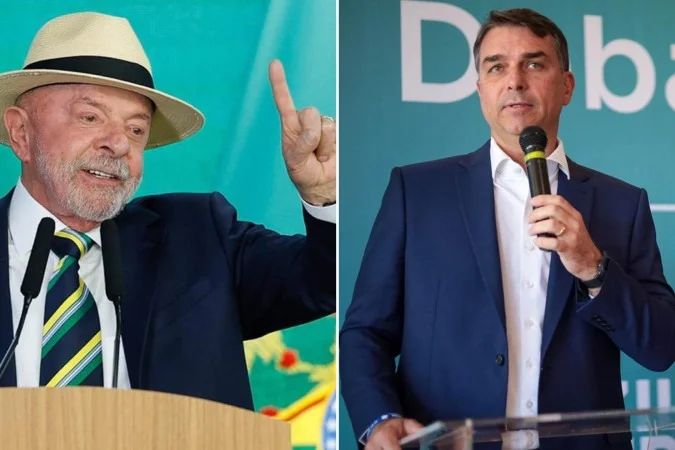 Lula e Flávio Bolsonaro, candidatos no segundo turno