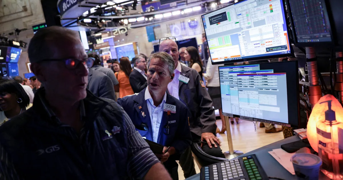 Painel de cotações em Wall Street