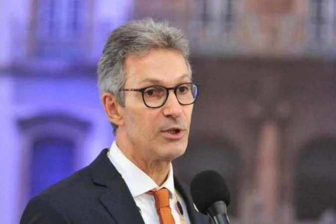 Romeu Zema durante evento do Novo em São Paulo