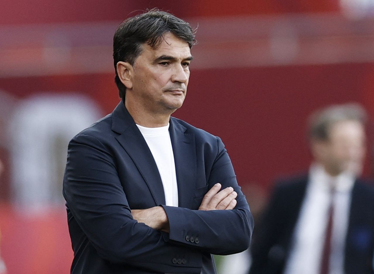 Zlatko Dalic durante partida da seleção croata