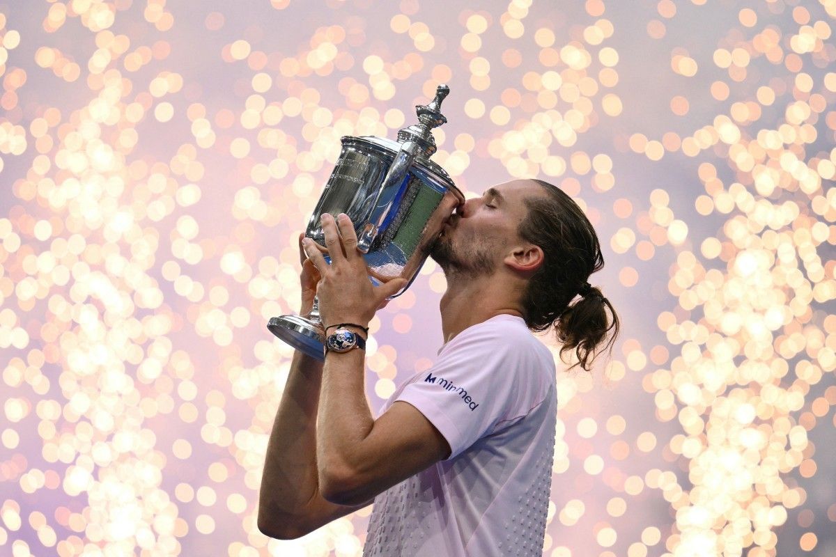 Alexander Zverev comemorando o título no US Open